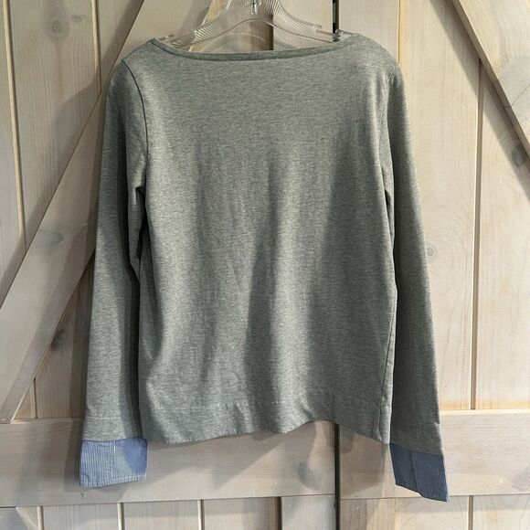 J Crew Womens Crew Neck Long Sleeve XS Gray Mixed Media Preppy 100% Cotton - Picture 5 of 10